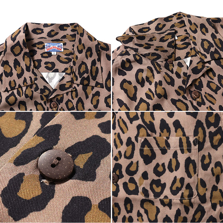 HOUSTON woman / ヒューストン ウーマン 24HL052 ALOHA SHIRT (LEOPARD