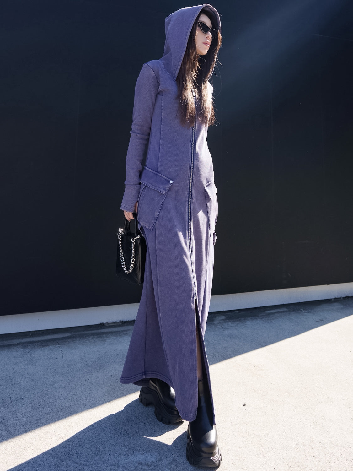 ピグメント Rib フーディー Zipワンピース