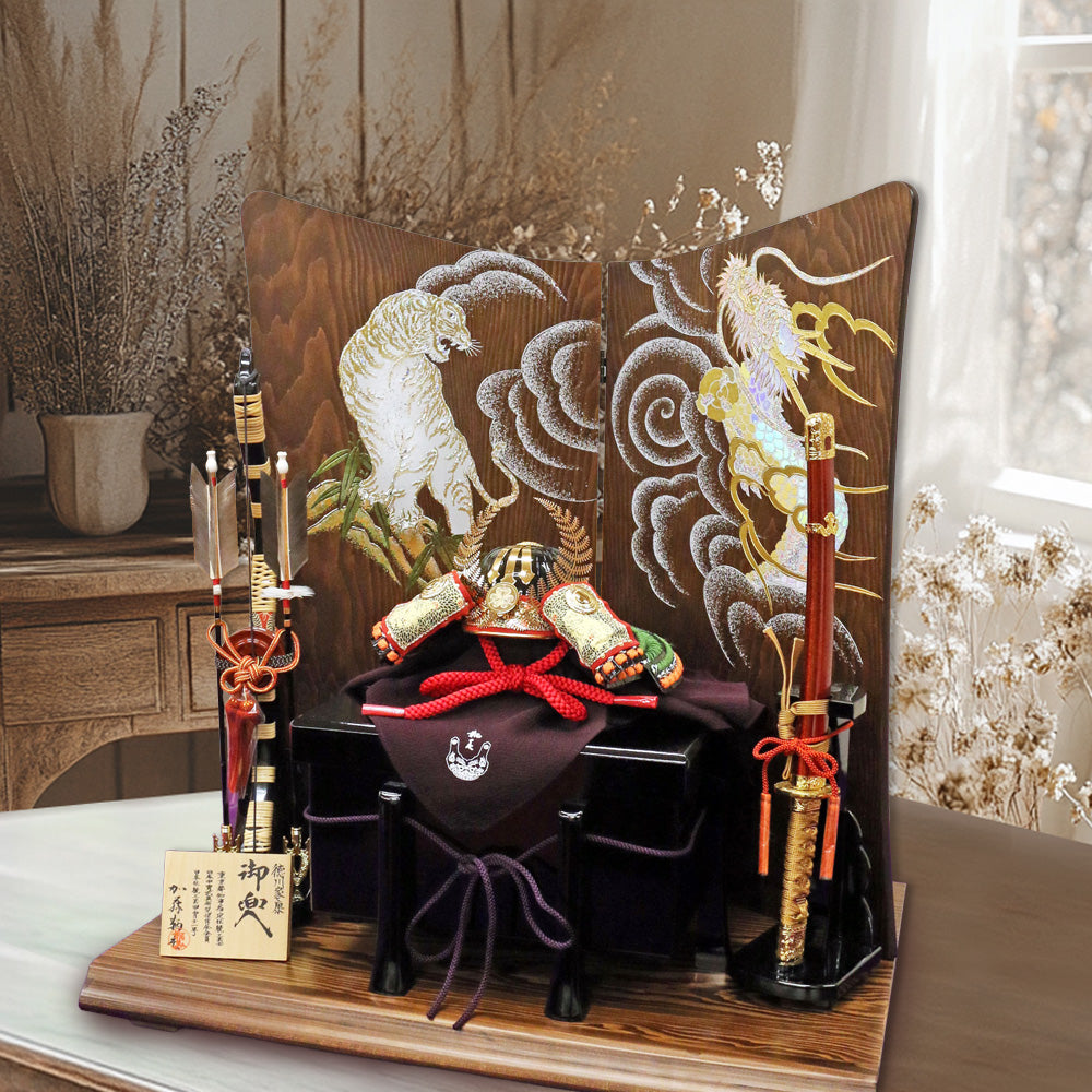 横幅60cm｜加藤鞆美作｜1/3 武将 徳川家康兜｜平飾りの五月人形