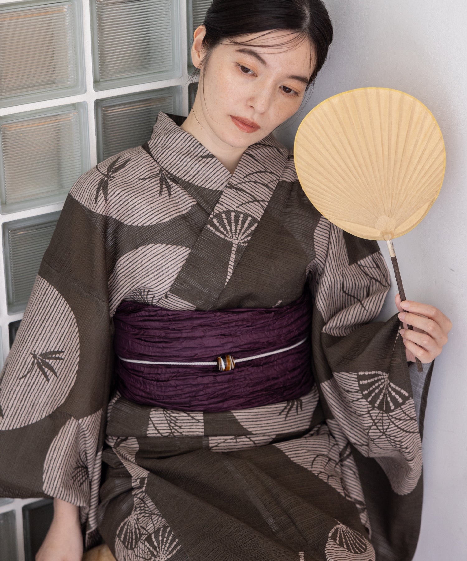 こだわり浴衣5点セット(浴衣/帯/下駄/腰紐/着付け冊子) 綿絽生地 乱絽