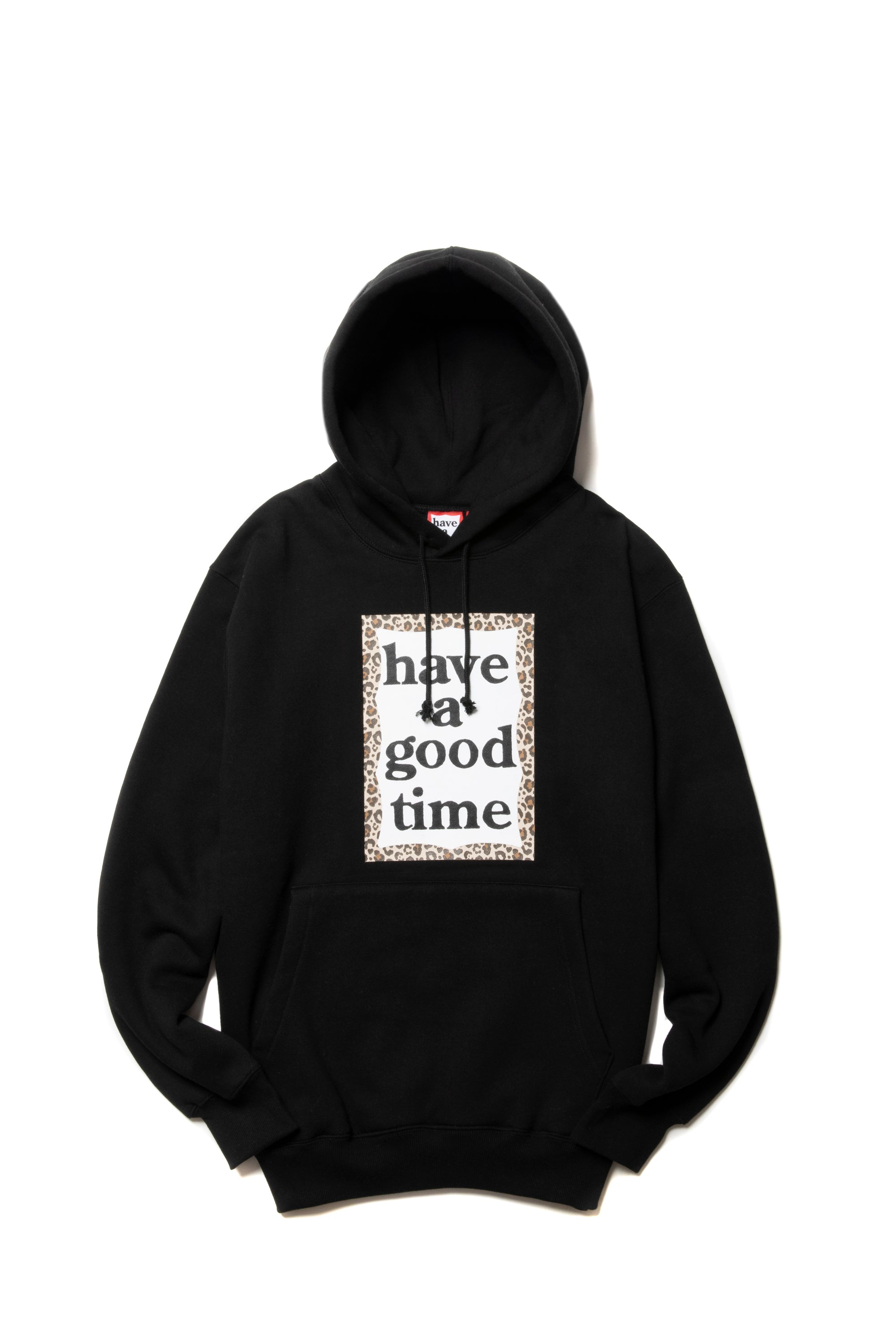 LEOPARD FRAME PULLOVER HOODIE FL BLACK – have a good time