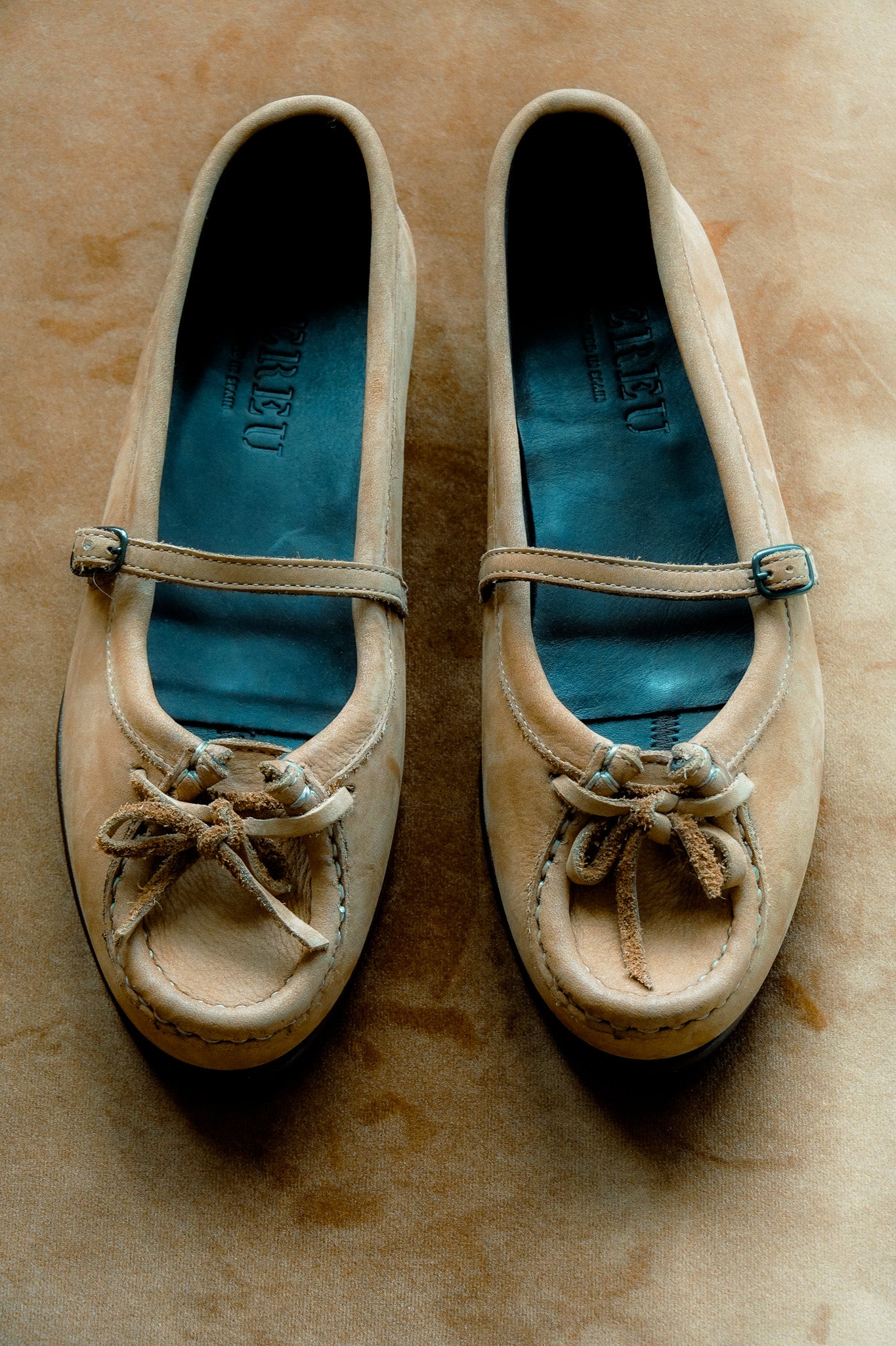 ROSES NUBUCK - Bound Moccasin Mary Jane – Hereu Studio