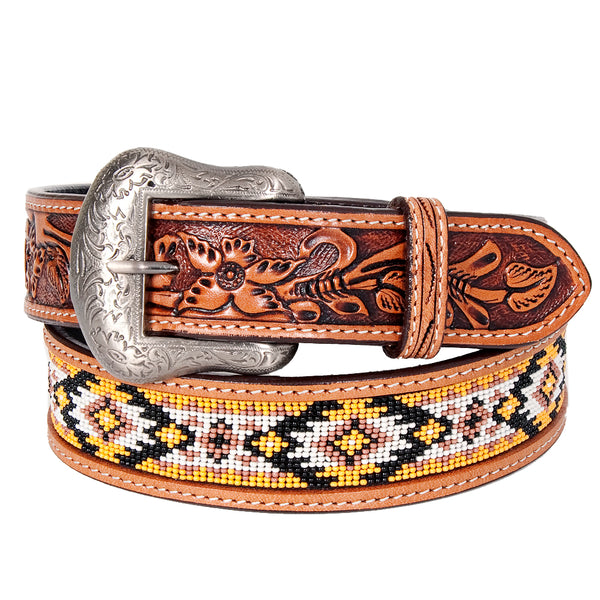 Bar H Equine Hand Tooled Genuine Leather Crafted Unisex Tan