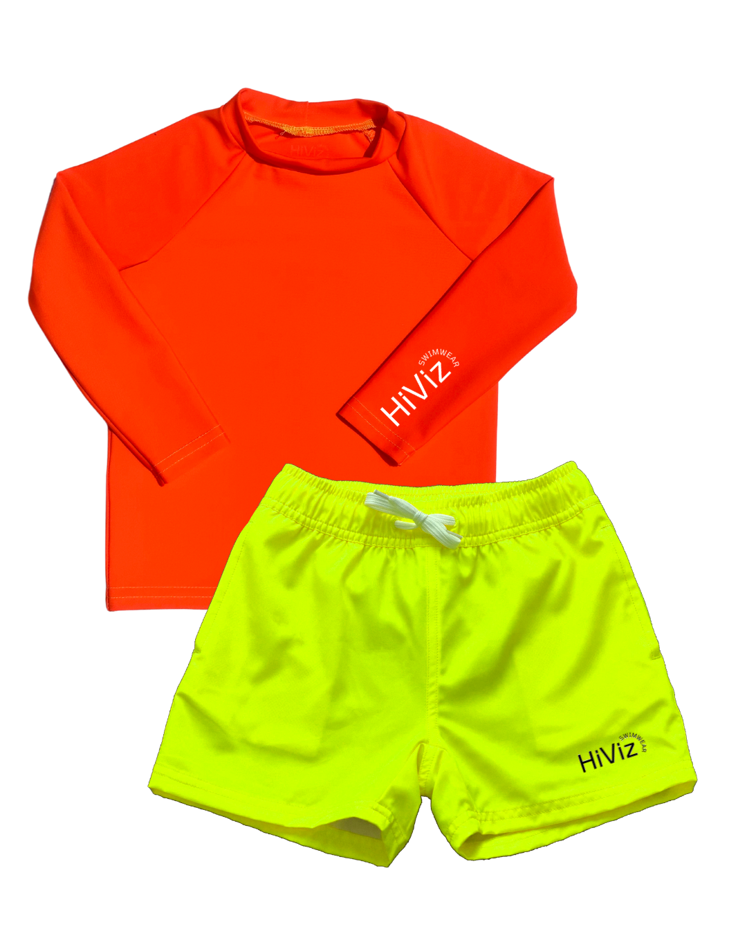 Bright Swimwear | Neon Rash Guard Set - Long-Sleeve Neon Orange