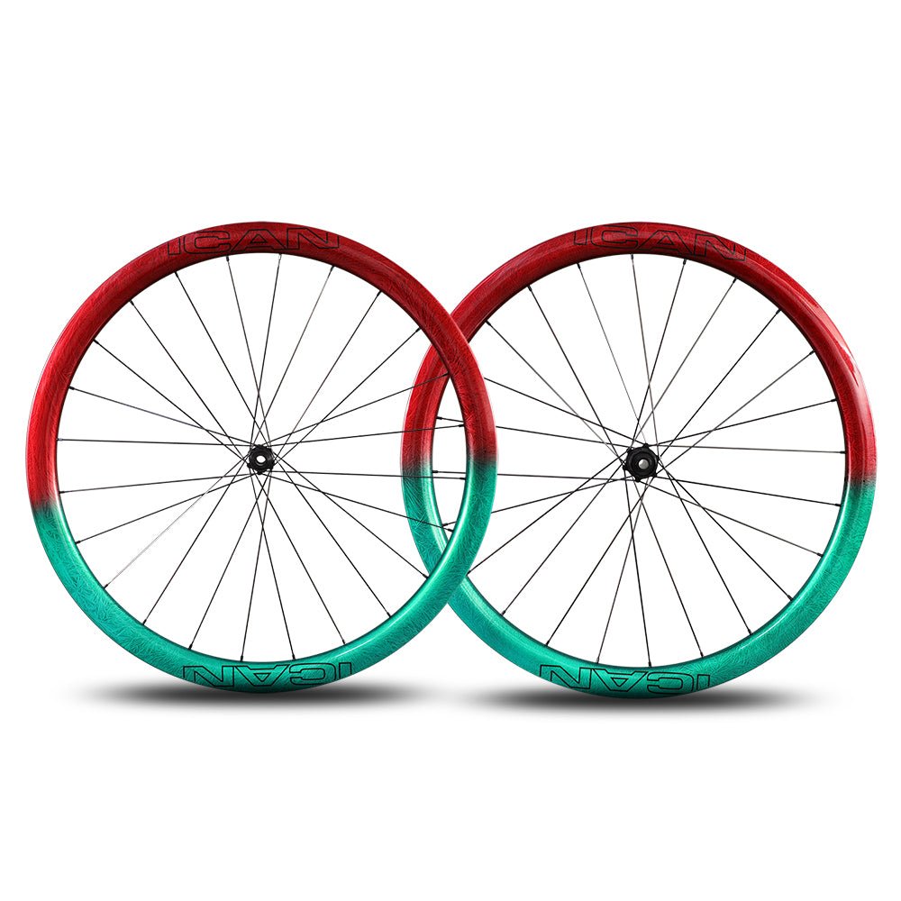 ICAN(アイカン)Aero40ディスクブレーキホイールはカメレオンカラー塗装