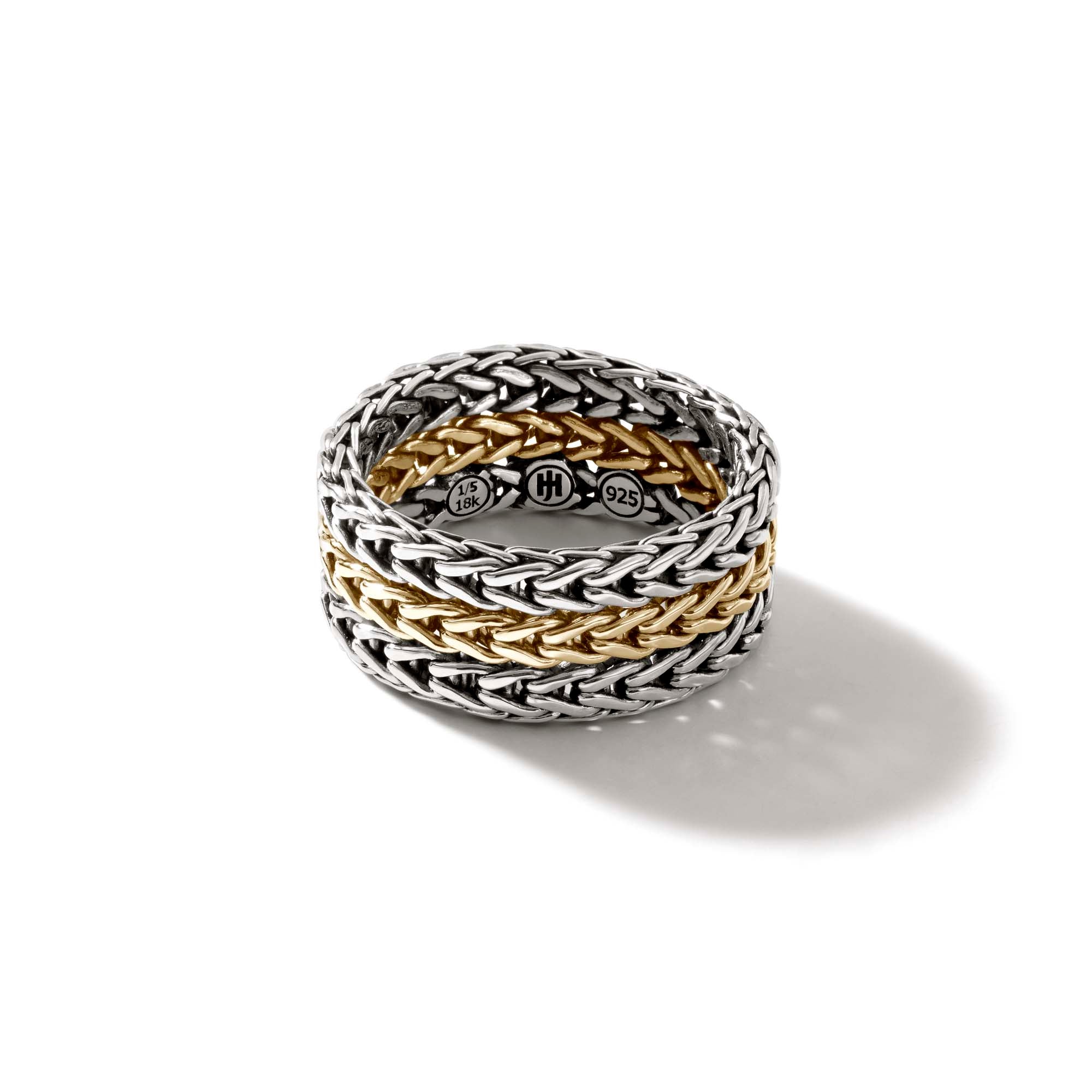 Icon Link Chain Ring, Silver, Gold, Wide|RZ900949 – John Hardy
