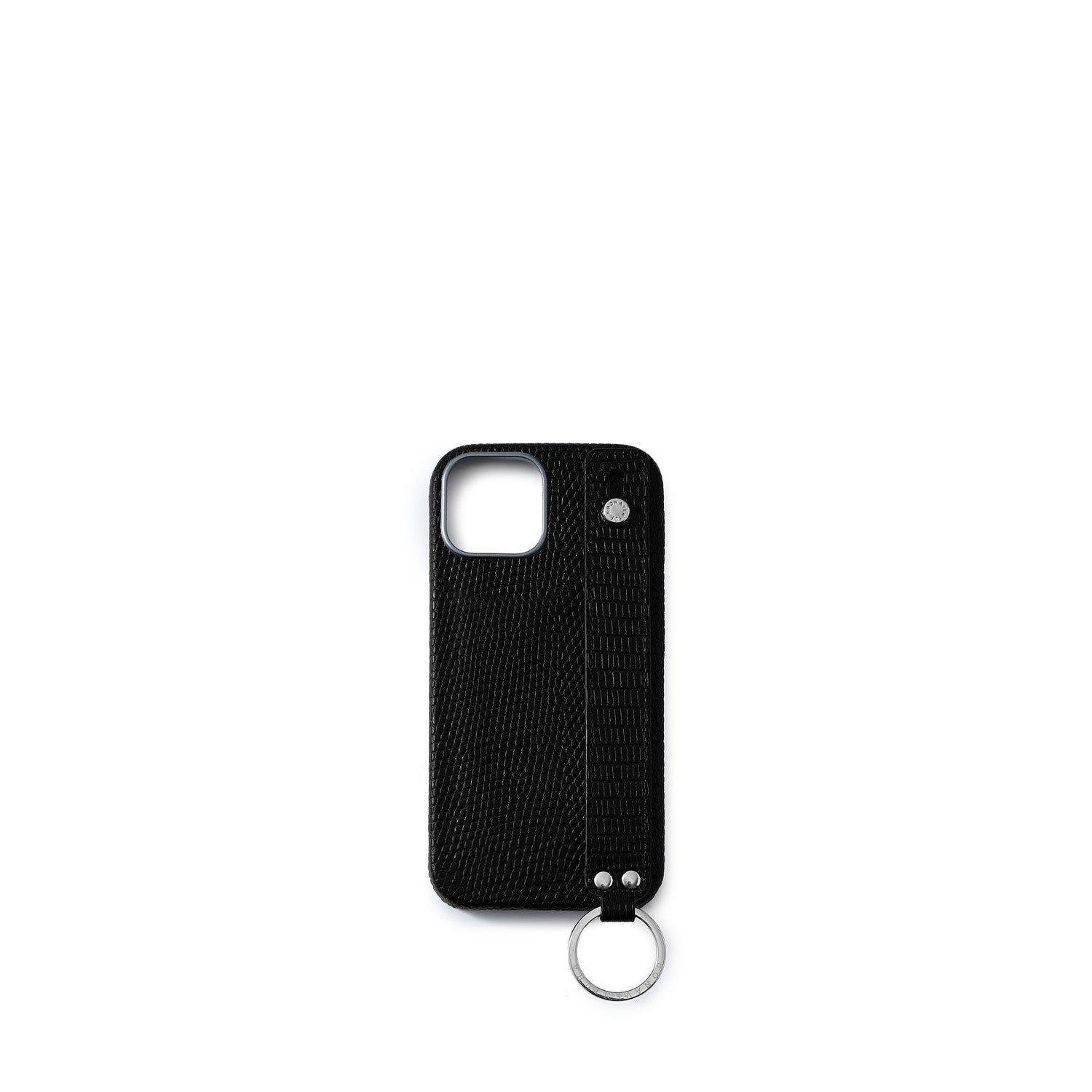 iPhone 17) ハンドル付き バックカバーケース リザードエンボスレザー