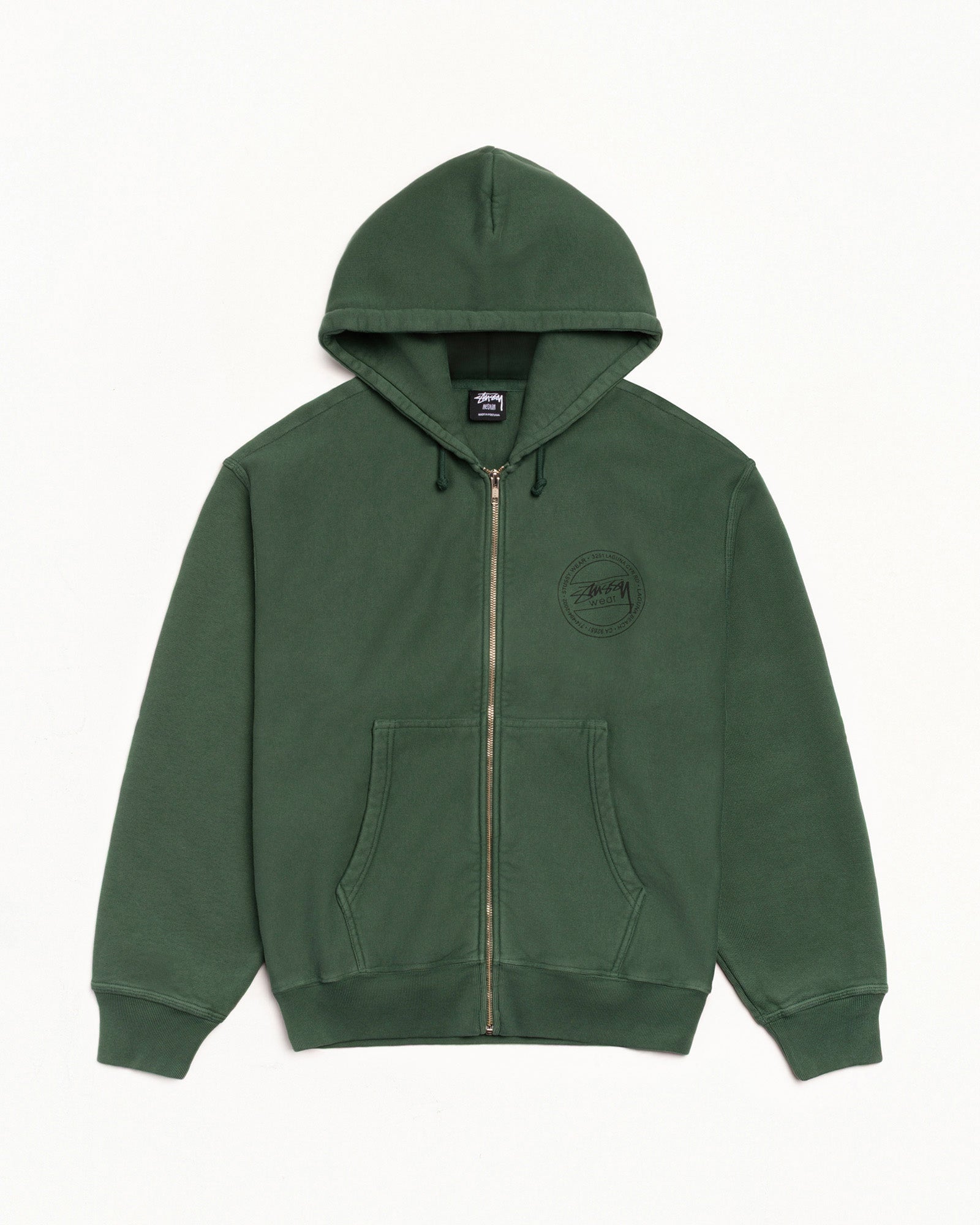 Stüssy Wear Zip Hoodie Pigment Dyed – Pine | Sweats | Stüssy Japan
