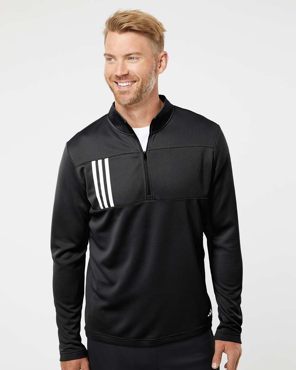 Adidas - 3-Stripes Double Knit Quarter-Zip Pullover – KW Crafted