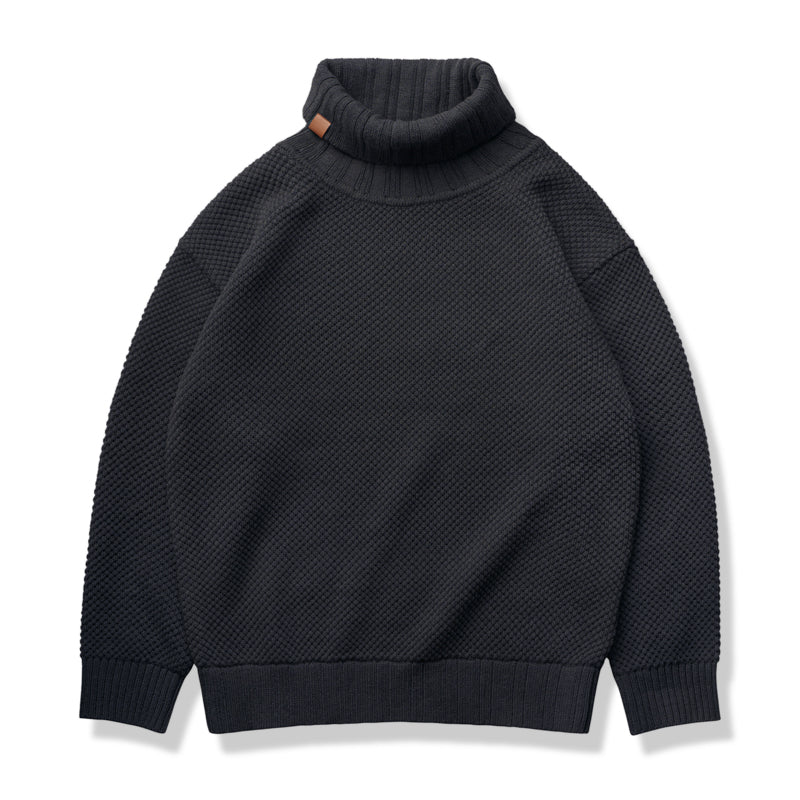 タートルネックパイナップルパイルニットセーター – Karakubuy