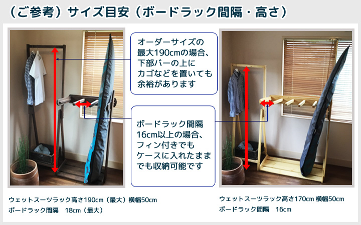 ウェットスーツラック&ボードラック4本用 - 喜亜工房