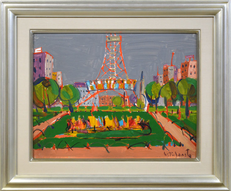 真作保証 清水弘哉『札幌郊外・冬景色』肉筆 大判 18号 油彩画 48万円