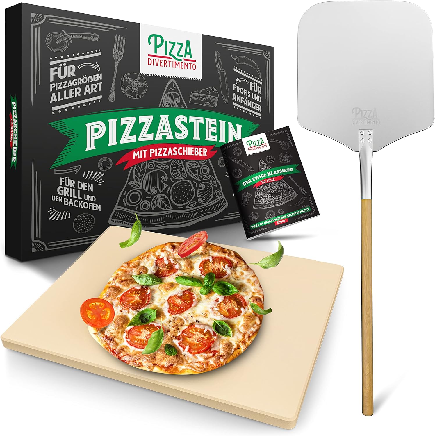 Pizza Divertimento - DAS ORIGINAL - Pizzastein für Backofen