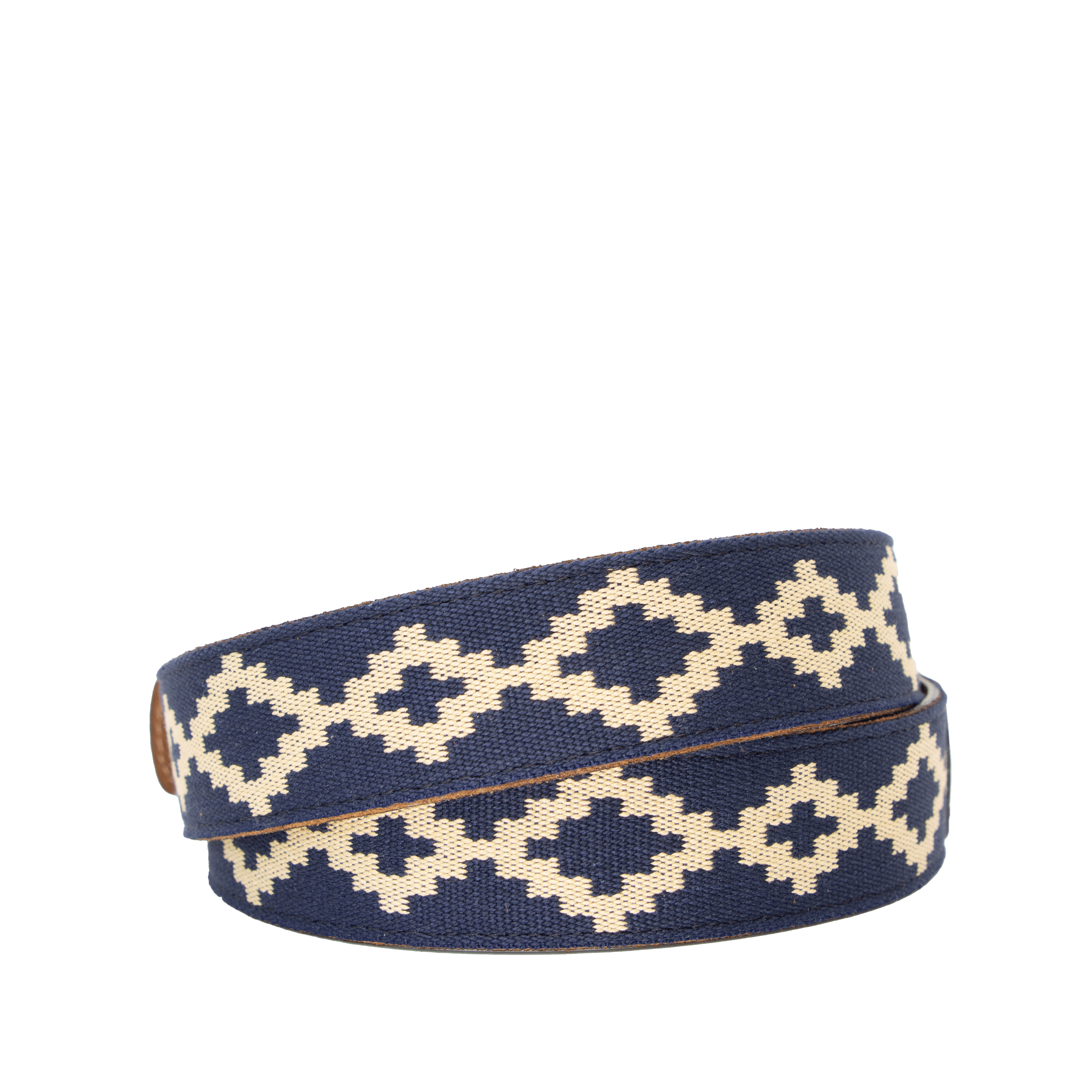 Men's Corbina Alligator Leather Navy Blue Woven Belt - La Matera