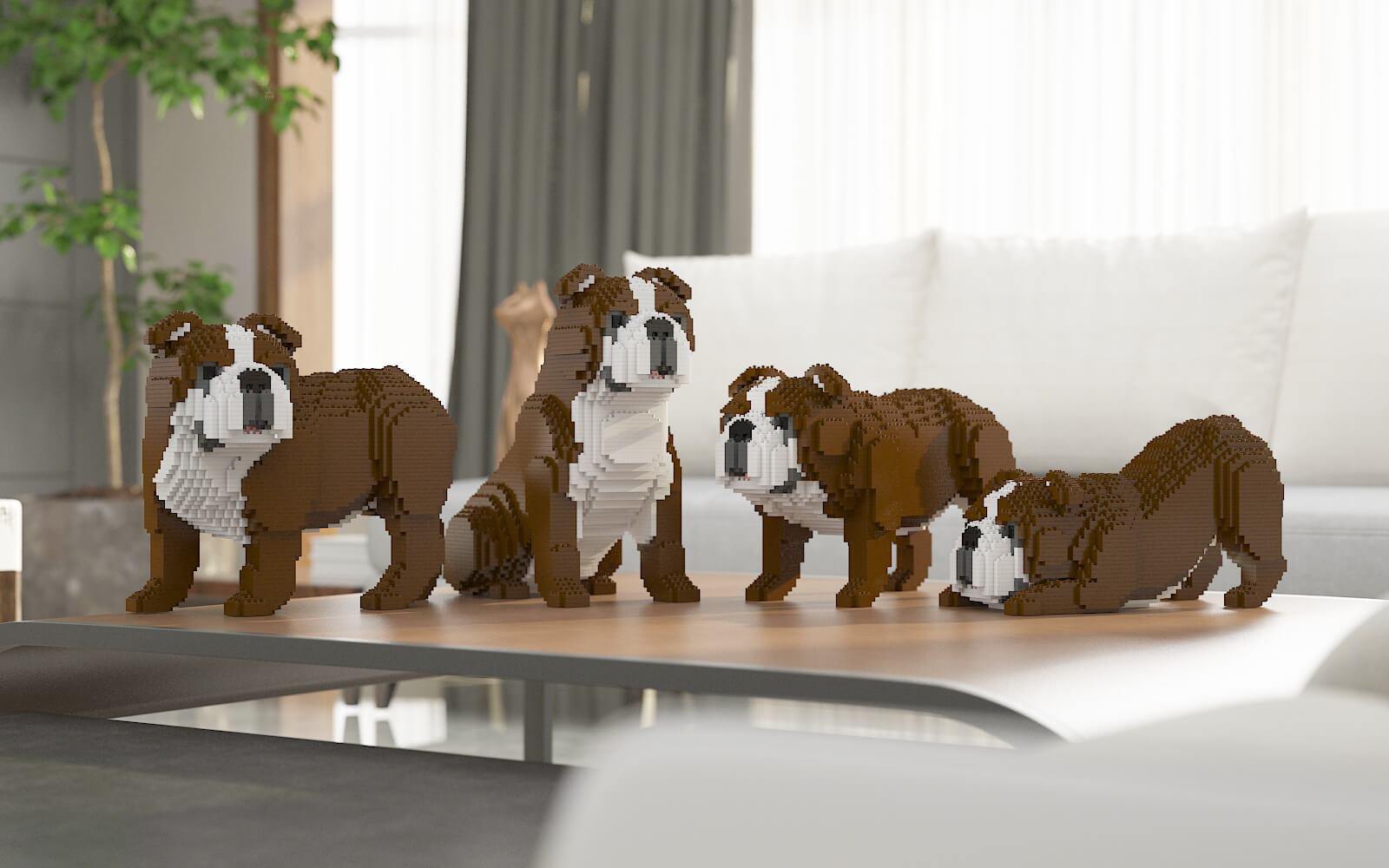 English Bulldog 4-in-1 Pack Dog Building Set – LAminifigs
