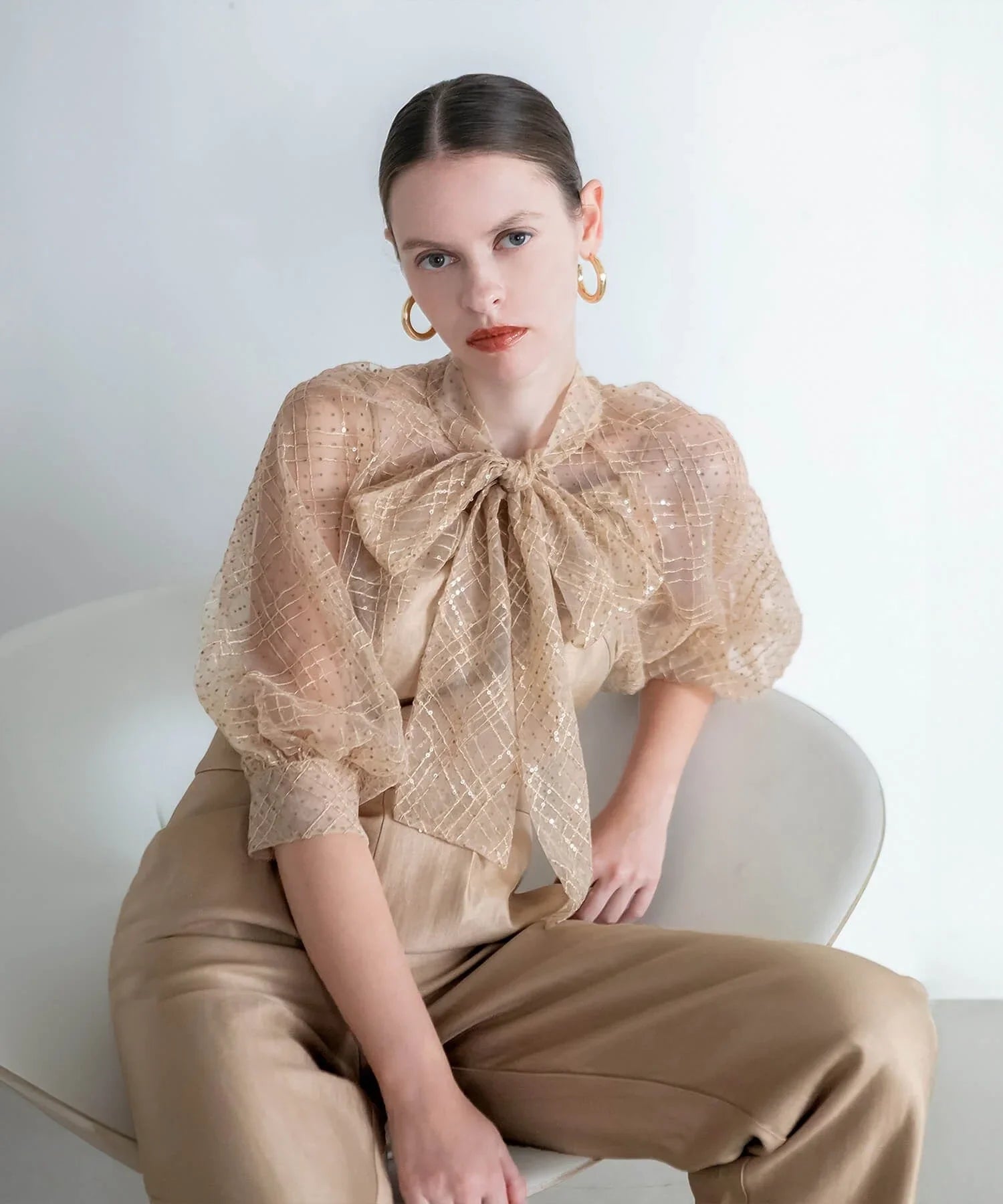 当日発送】ドットスパンコールリボンボレロオールインワンパンツ