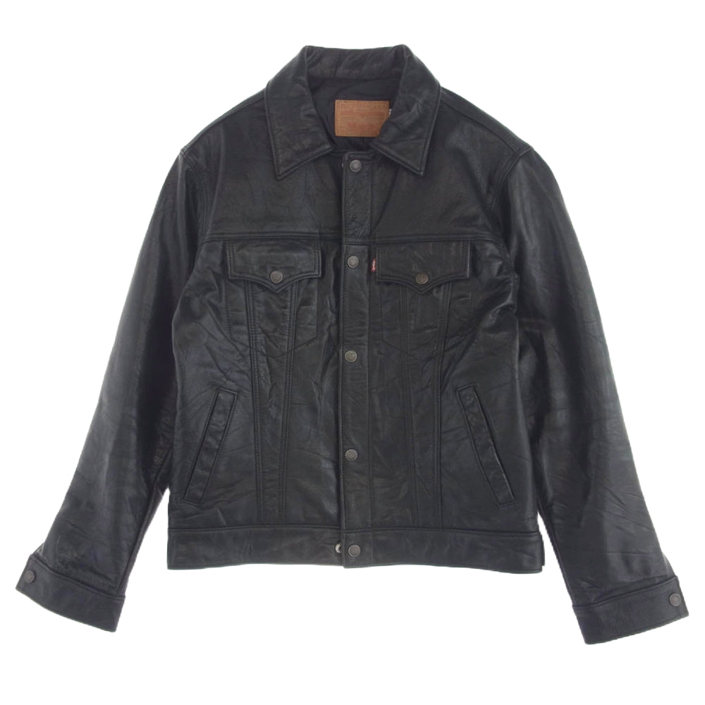 Levi's リーバイス USA製 レザー トラッカー ジャケット ブラック系 40