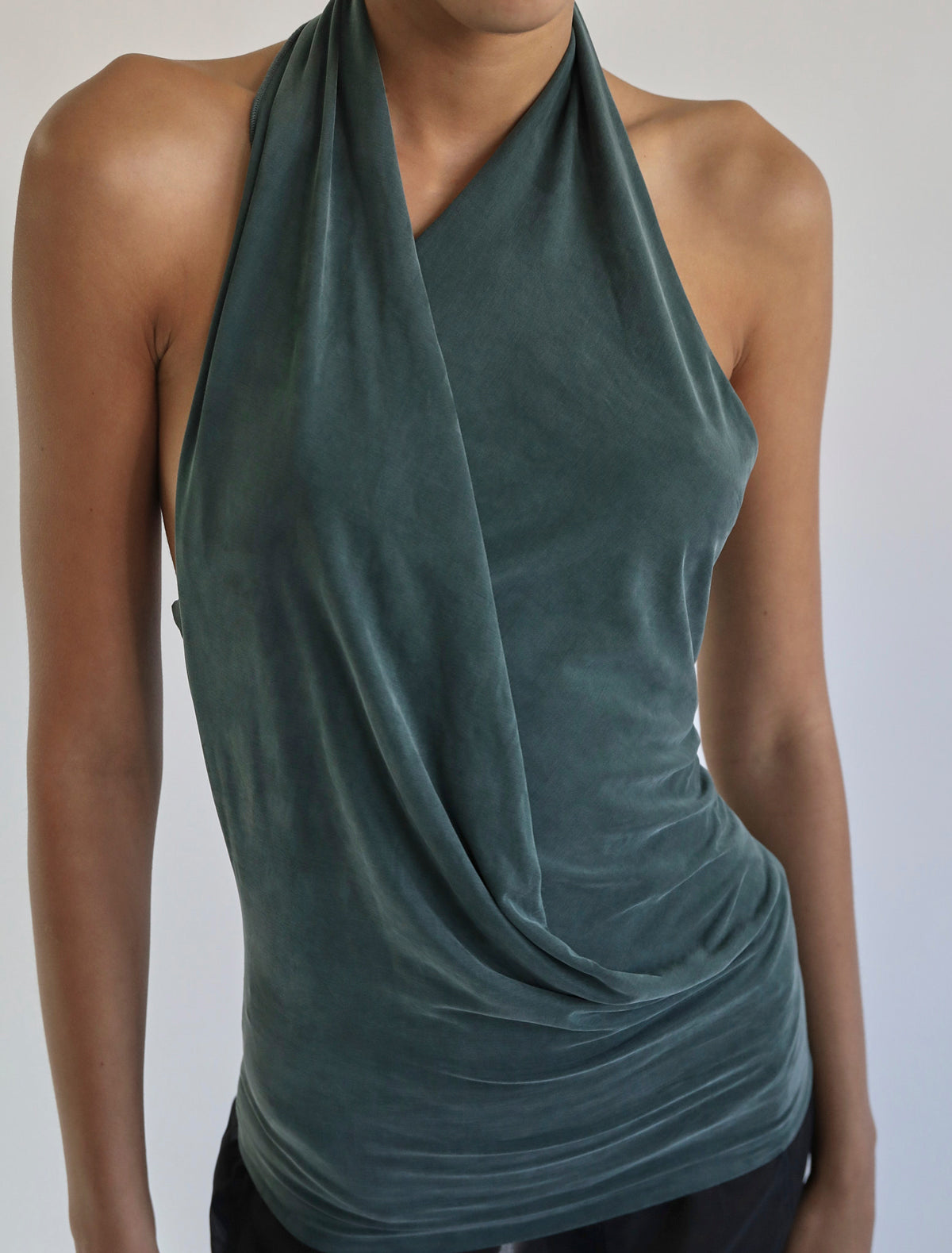 MILOS-Greenishblue draped neckline, halter neck top – paloma wool