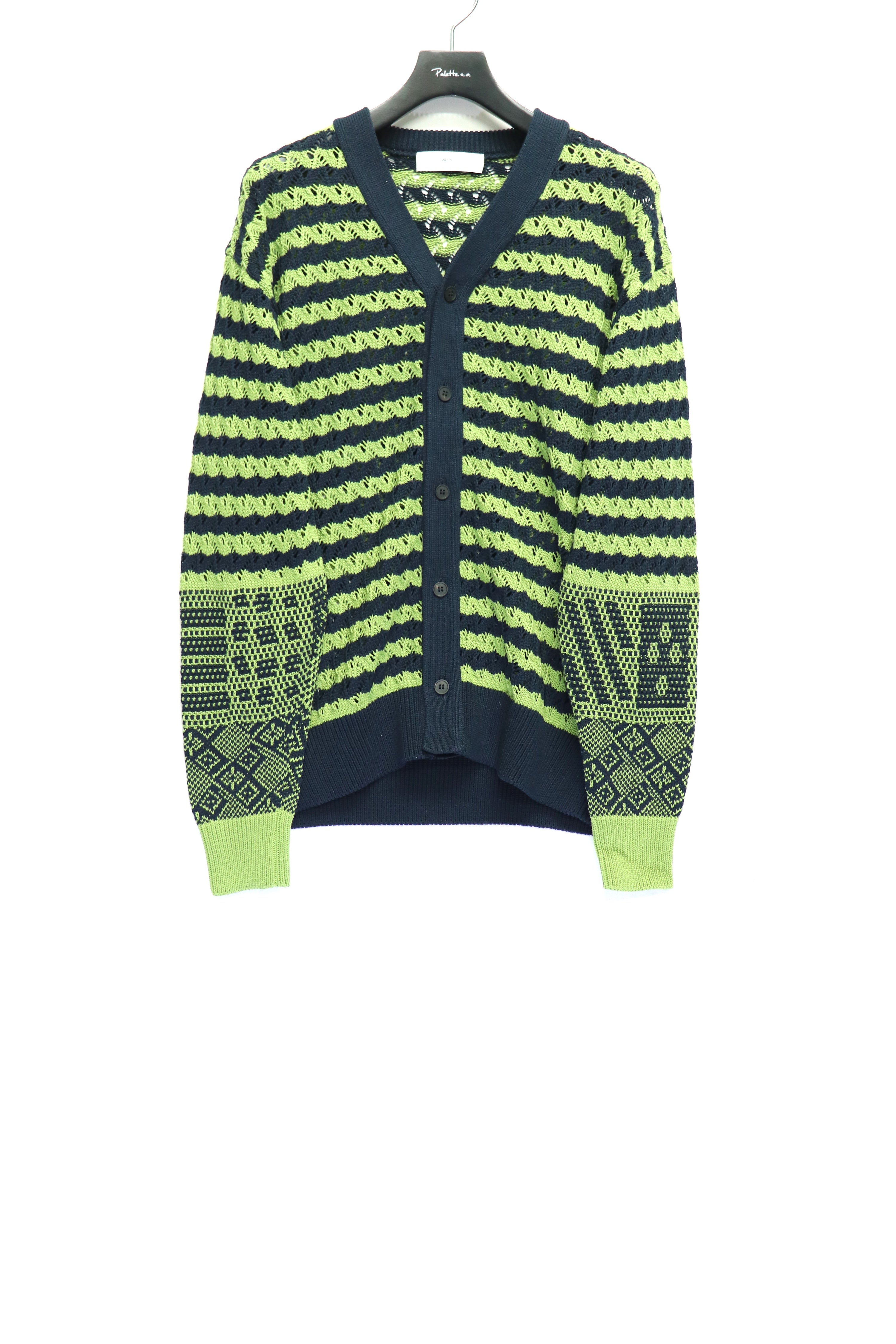 TOGA VIRILIS(トーガ ビリリース)のJacquard knit cardigan NAVYの通販