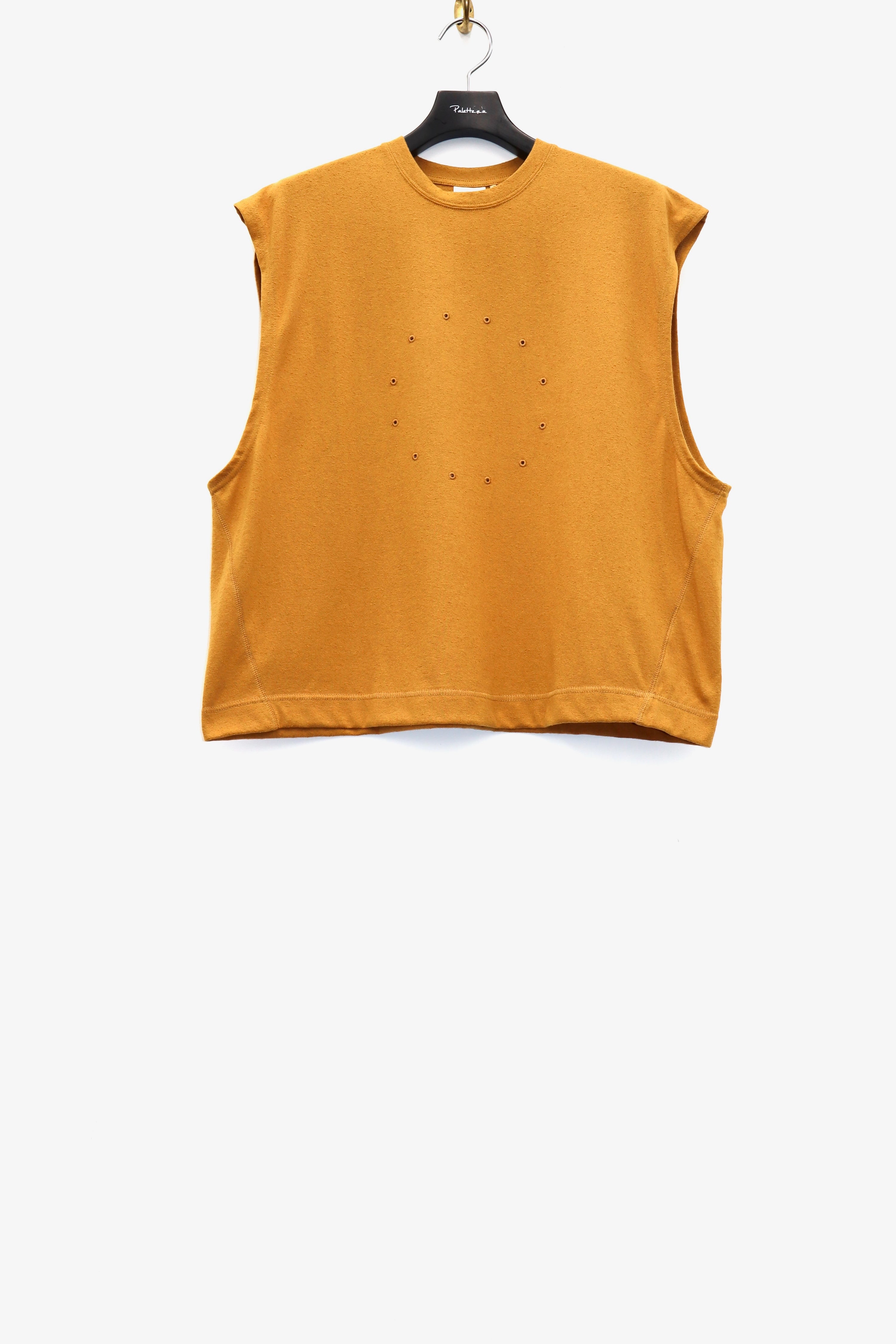 JIAN YE(ジェンイェ)のCIRCLE NOSLEEVE YELLOW(トップス)の通販