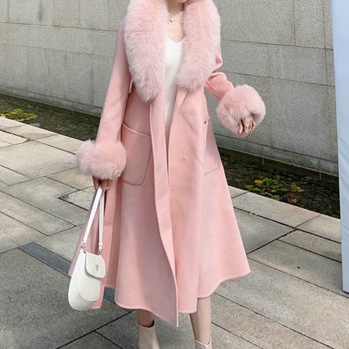 ラージファーカラーロングコート – panchapancha