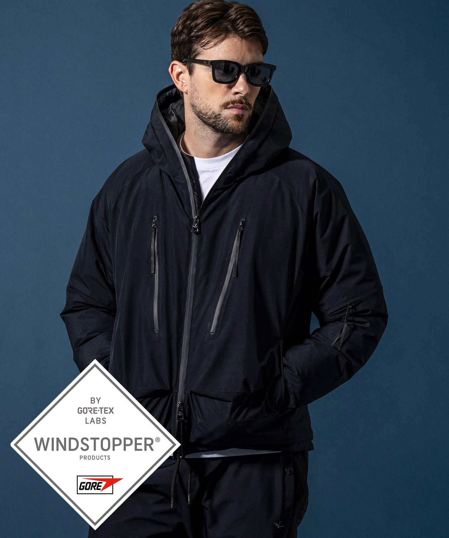 Men's] GTX DOWN HOODIE / WINDSTOPPER(R) Product by GORE-TEX LABS