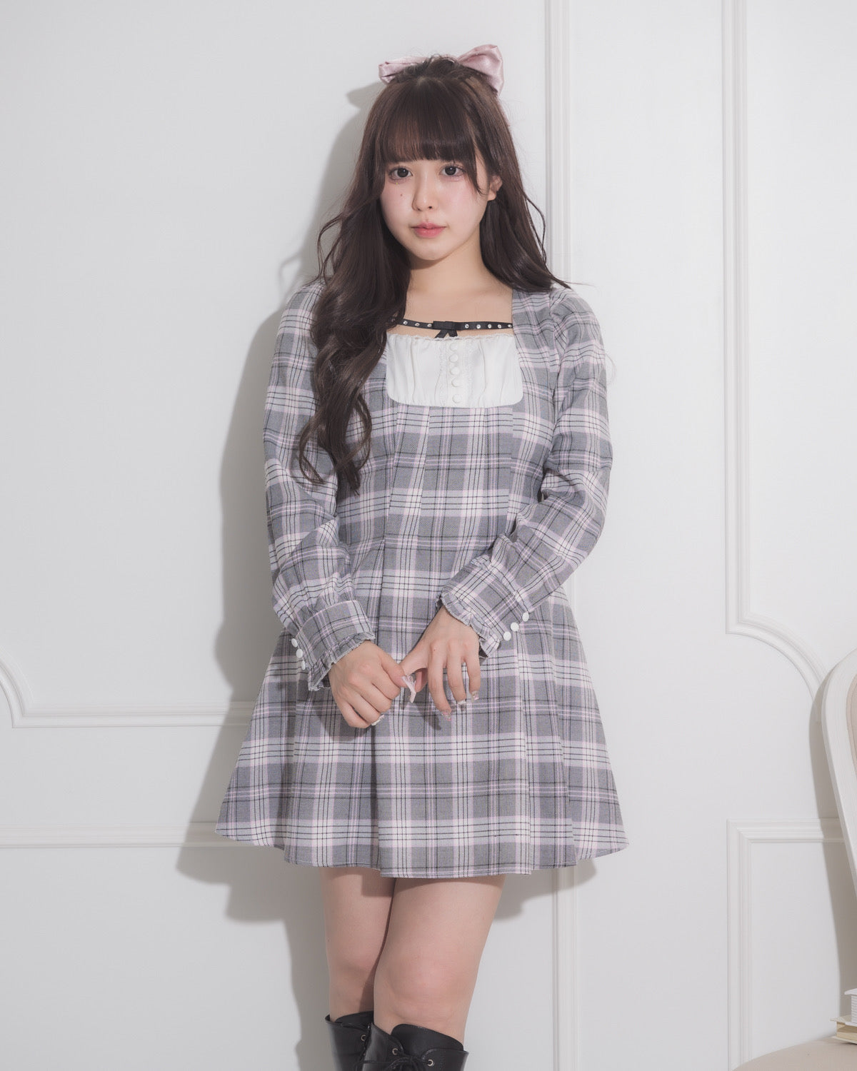 ビジューテープフレアミニワンピース – pium