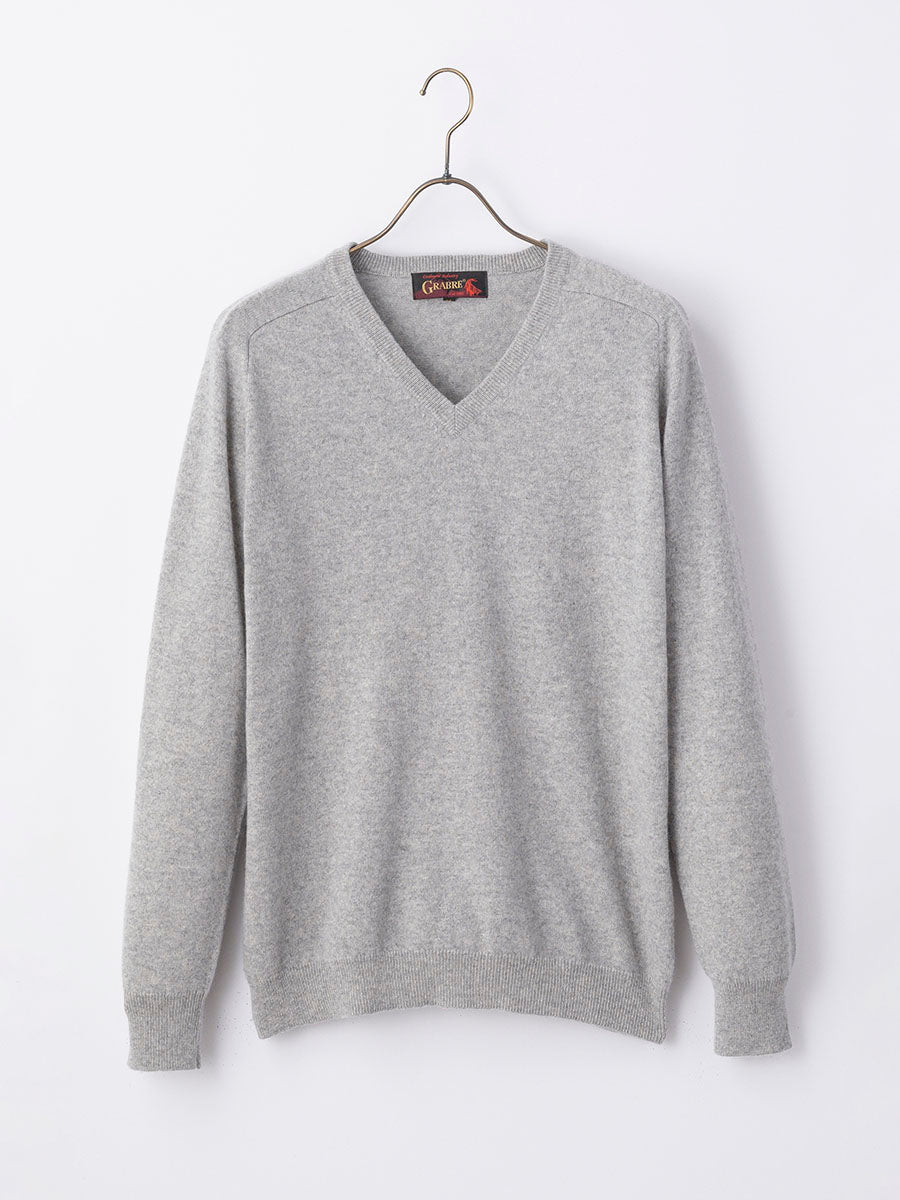 GRABRE】最高級カシミヤ100％Vネックセーター – プラチナカシミヤ