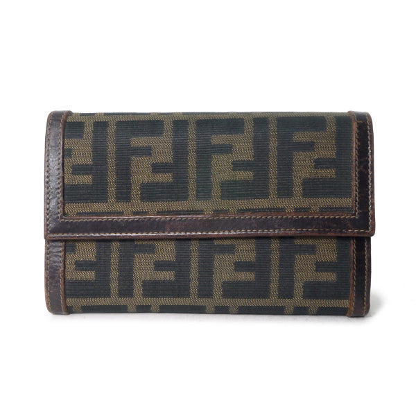 FENDI ズッカ柄キャンバスレザー折り財布（茶） – Vintage Shop Rococo