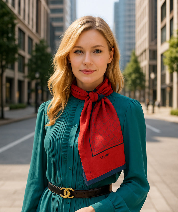 CELINE 赤シルクスカーフ – Vintage Shop Rococo
