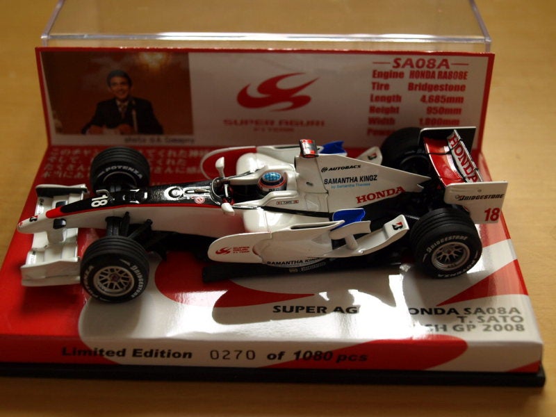 RG別注 1/43 スーパーアグリ ホンダ SA08A 佐藤琢磨 スペインGP