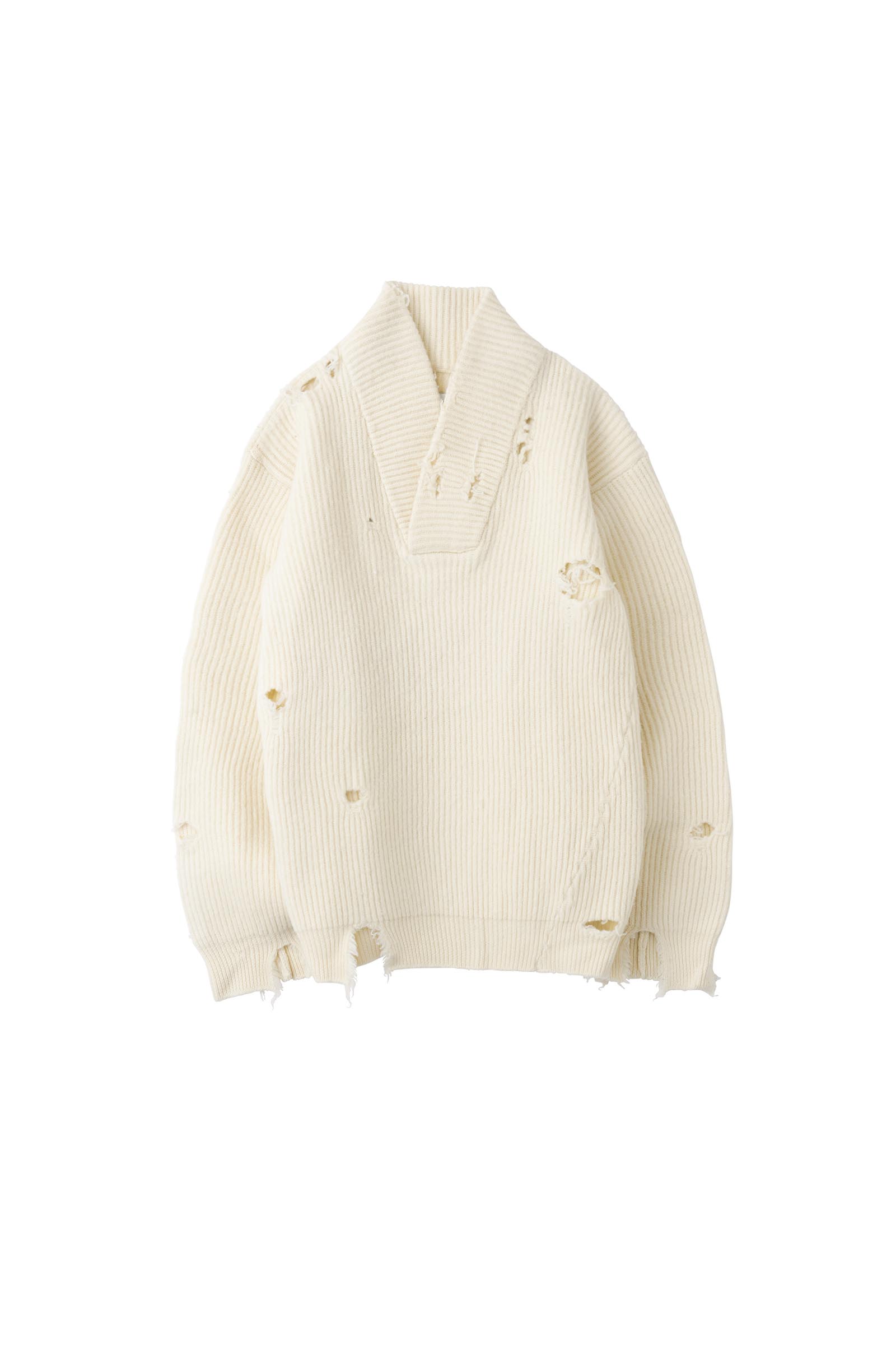 HED MAYNER / DESTROYED V-NECK RIB SWEATER – carol ONLINE STORE