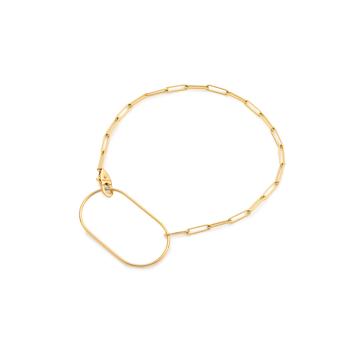 K18 ALL ABOUT BASICS オブロング チャーム ラダー チェーン ブレスレット