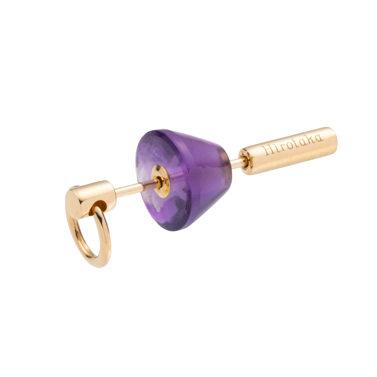 ヒロタカ hirotaka SPEAR ピアスタイガーアイ&タヒチルチルクォーツ