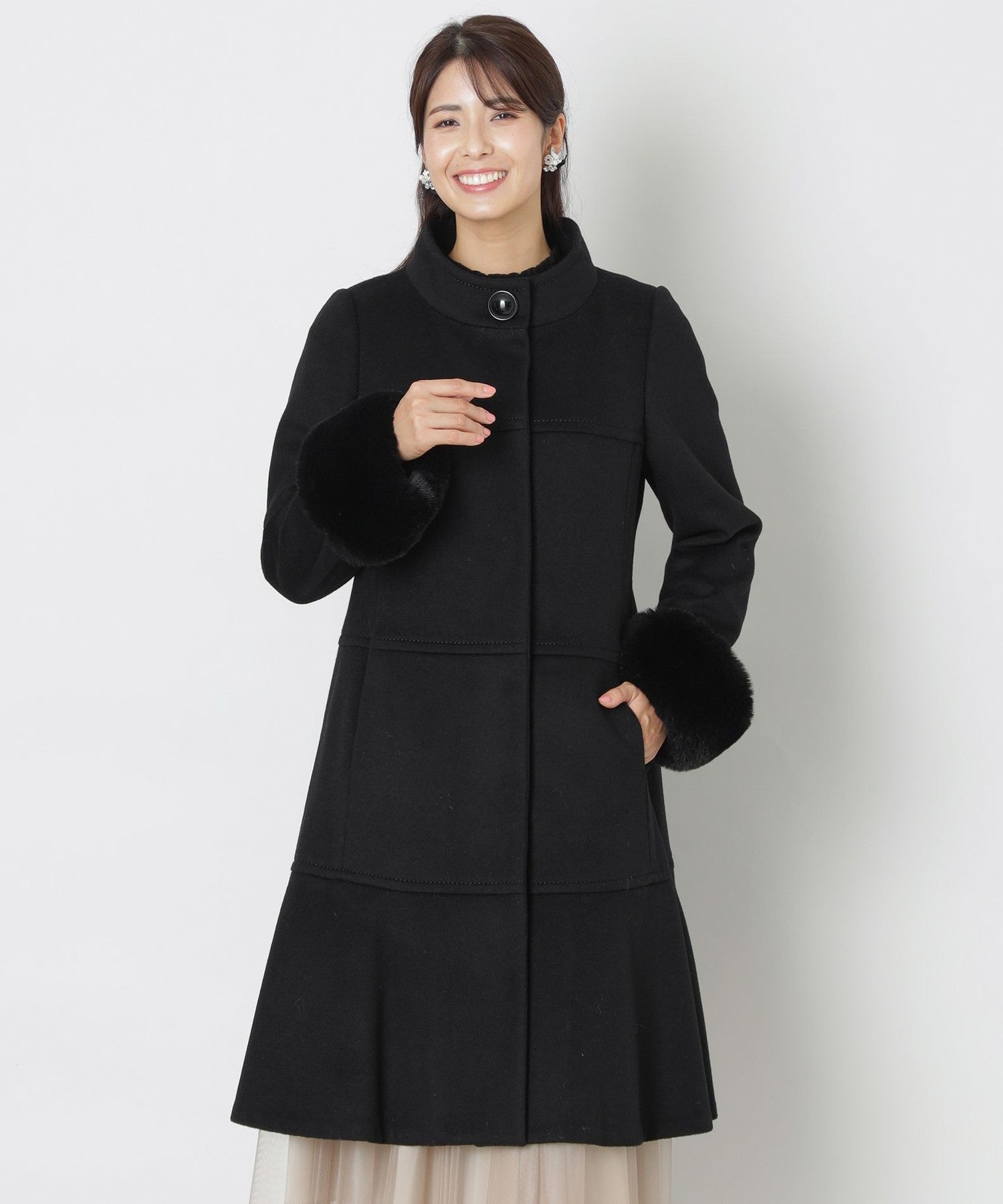 ウールビーバー スタンドアウェーカラーコート(コート)｜TO BE CHIC