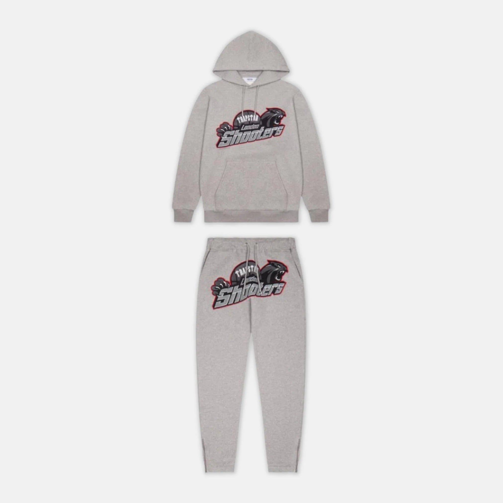 Trapstar Shooters Hooded Tracksuit - Grey / Red