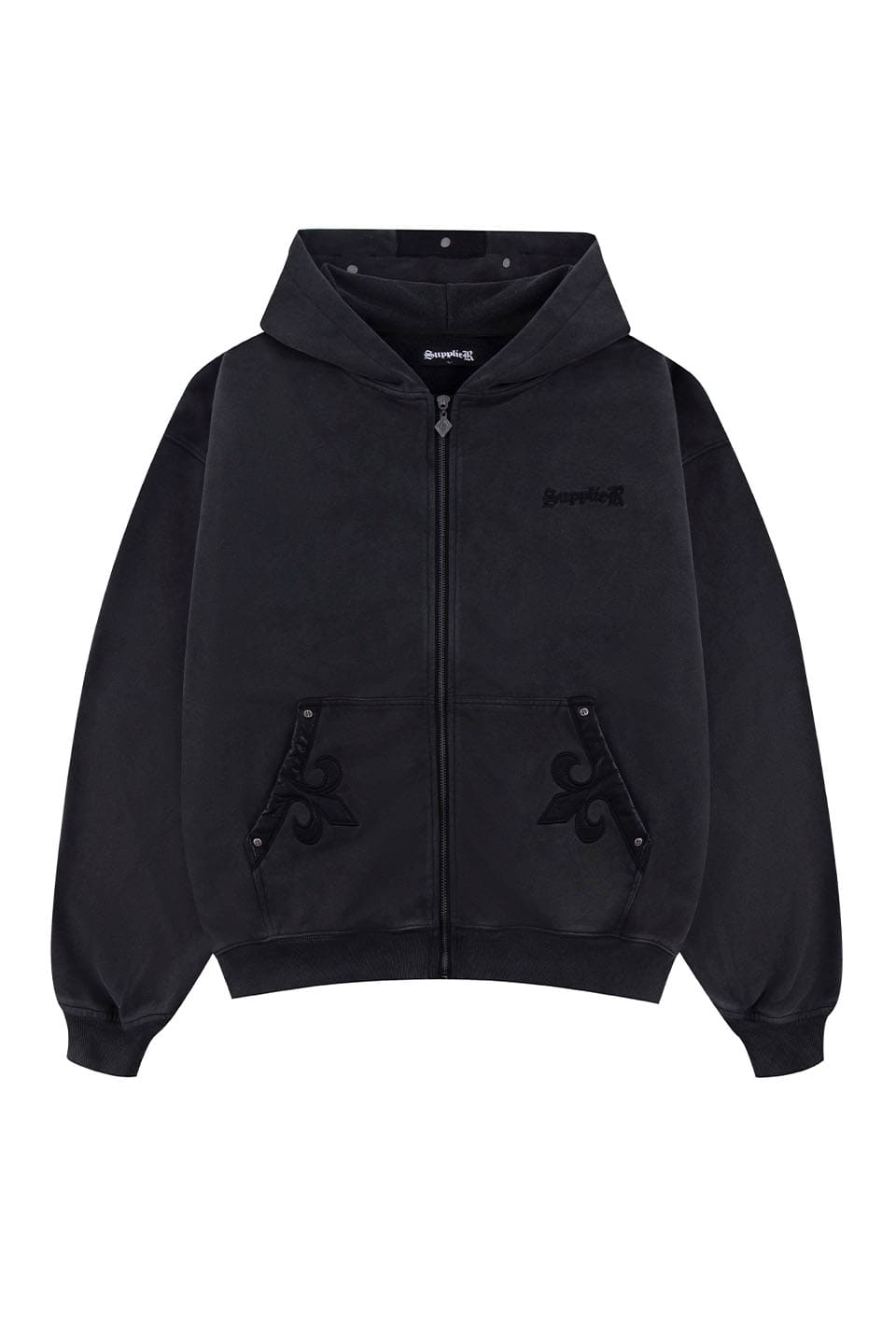 Fleur Leather Patch Zip Hoodie｜SUPPLIER｜フーディー