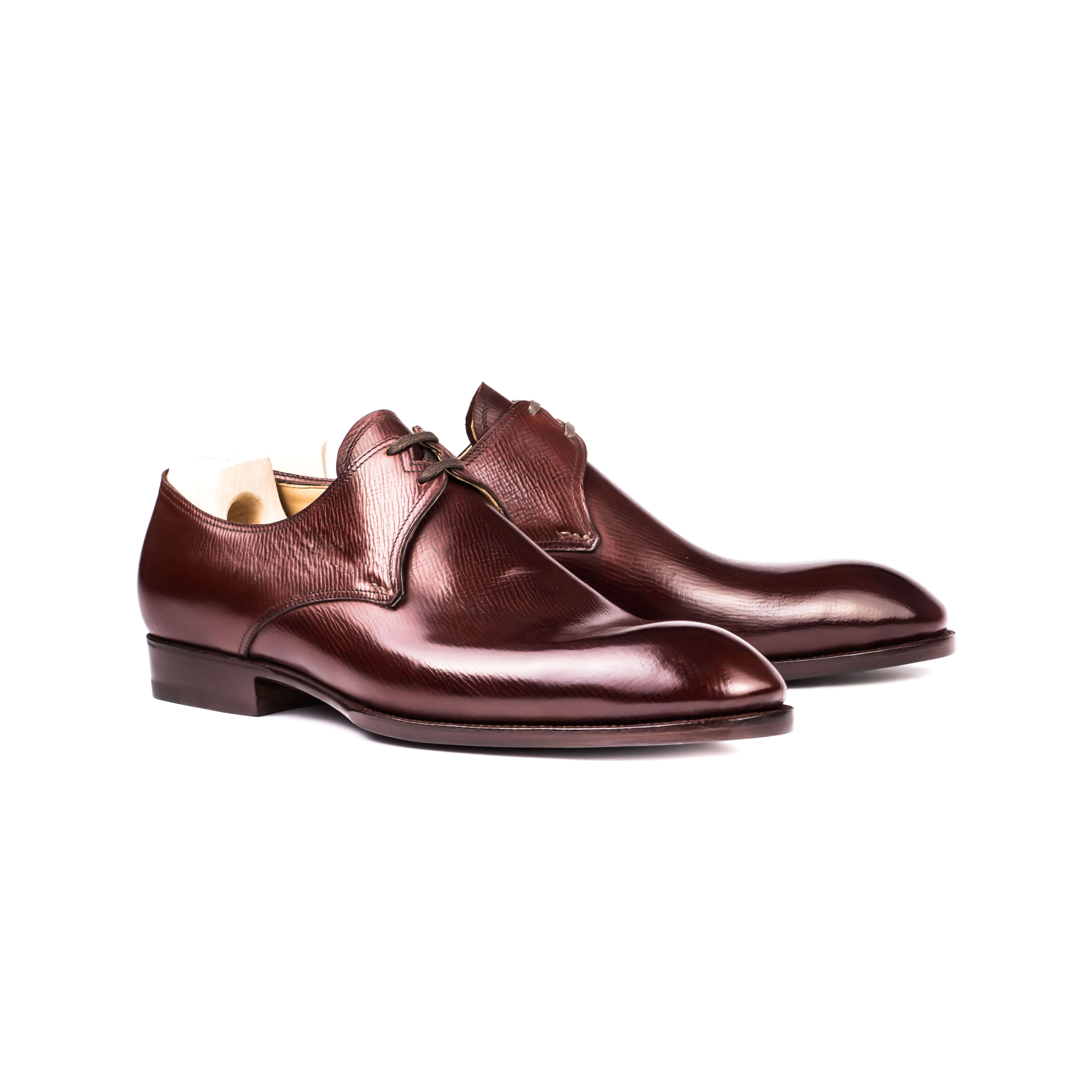 Two eyelet Derby in Chocolate Bronze Mountain calf – Saint Crispin's
