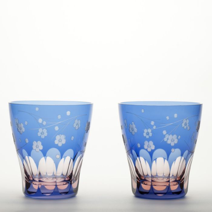 青と赤のガラス雛人形セット 青と赤のガラス雛人形セット 青と赤の