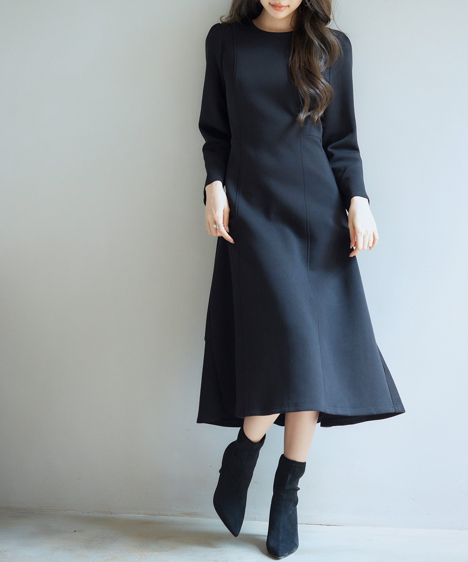 ミモレ丈マーメイド裾ワンピースsdp0246 ブラック – [公式]SAISON DE