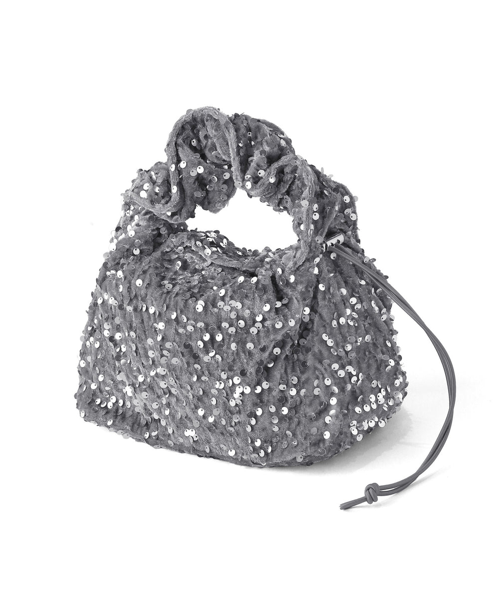 ANEMONE】【cache cache】ギャザーハンドルスパンコールバッグ