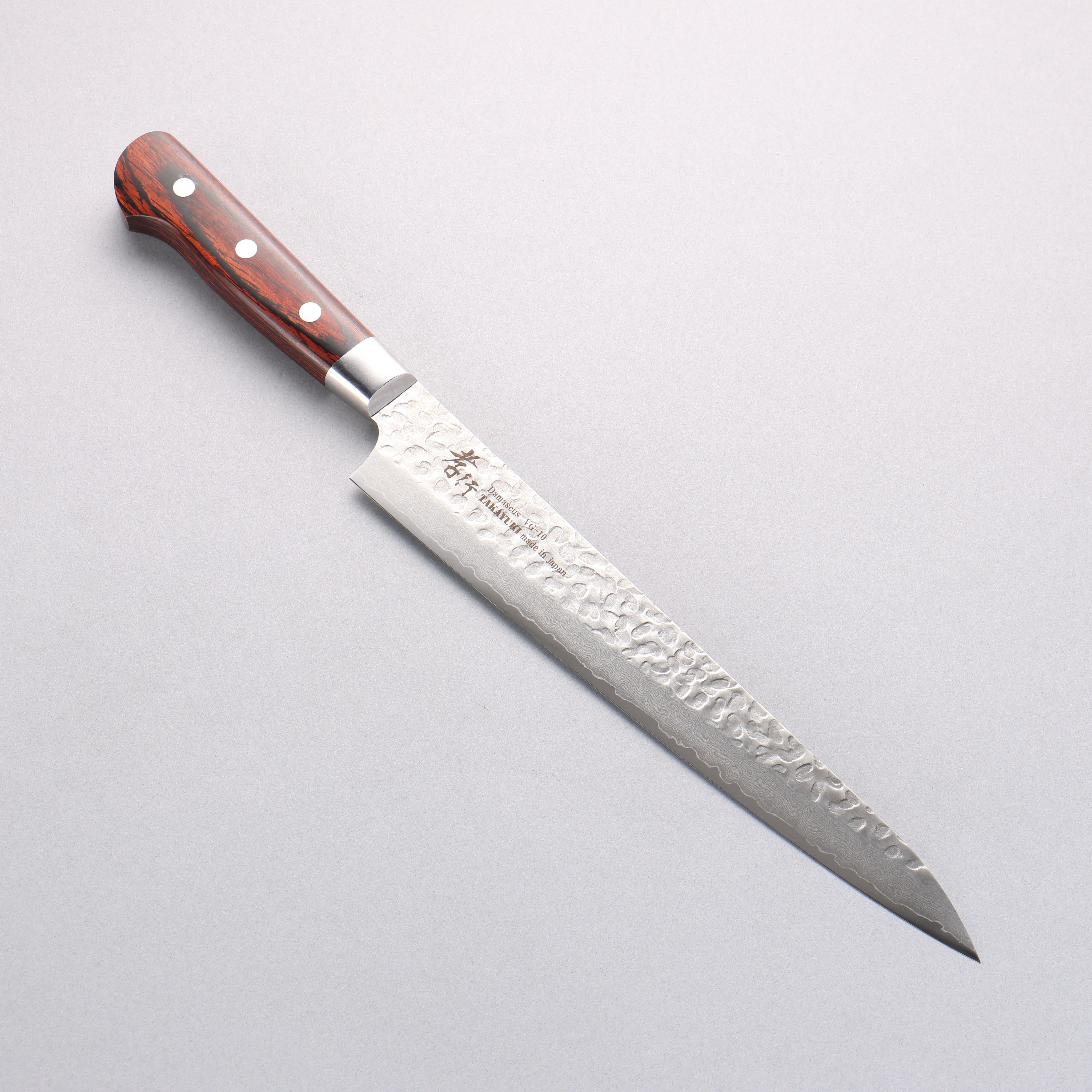 堺 孝行 VG10 33層 ダマスカス 筋引包丁 240mm マホガニー柄 – 清助