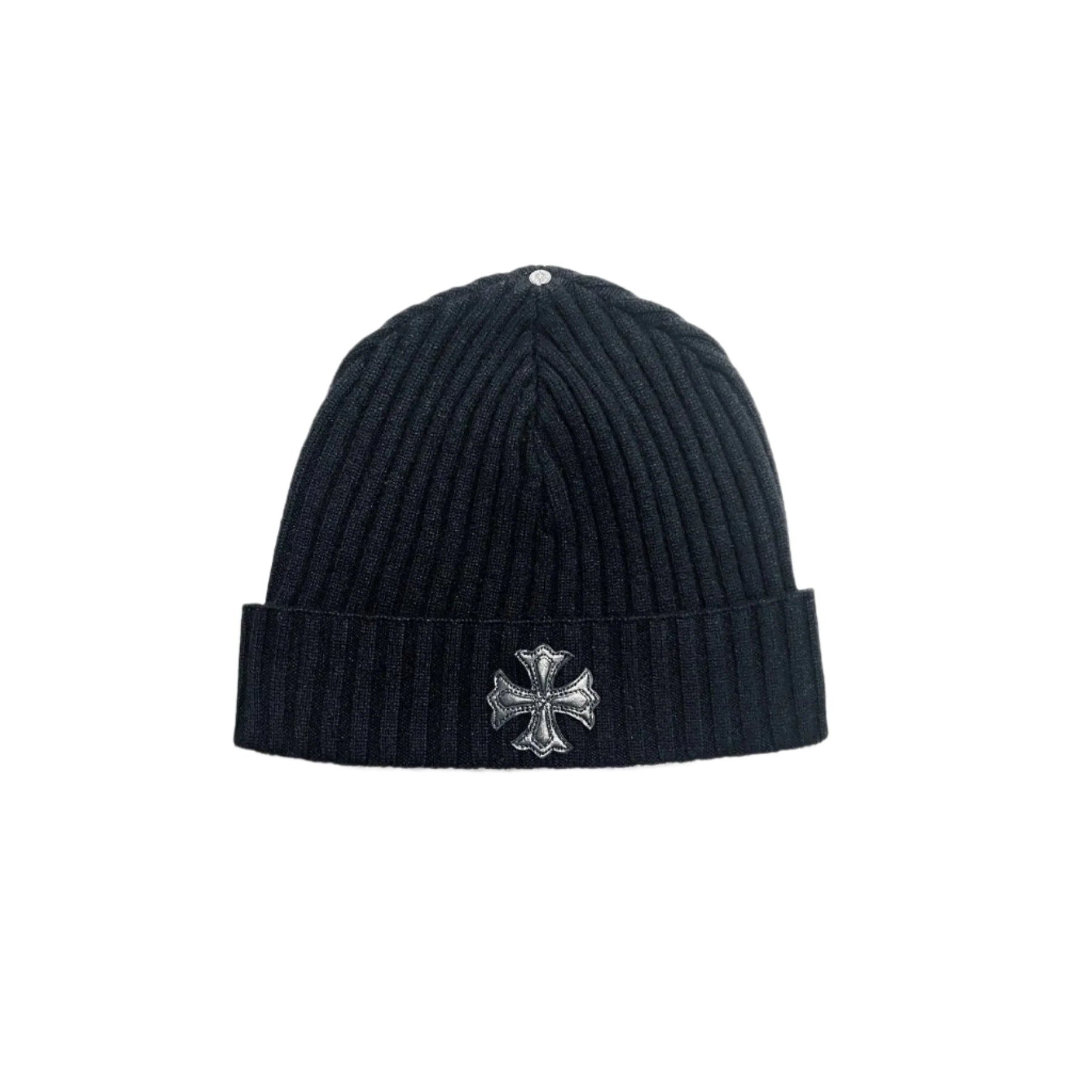 Chrome Hearts Black Cashmere Leather Cross Beanie - SRM – SHENGLI