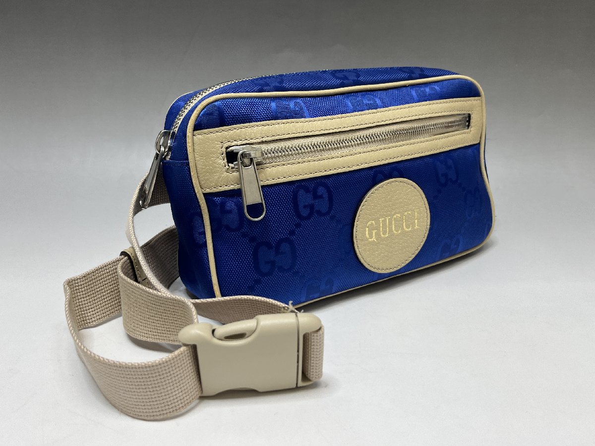 GUCCI グッチ オフザグリッド・ベルトバッグ 631341 ブルー クロス