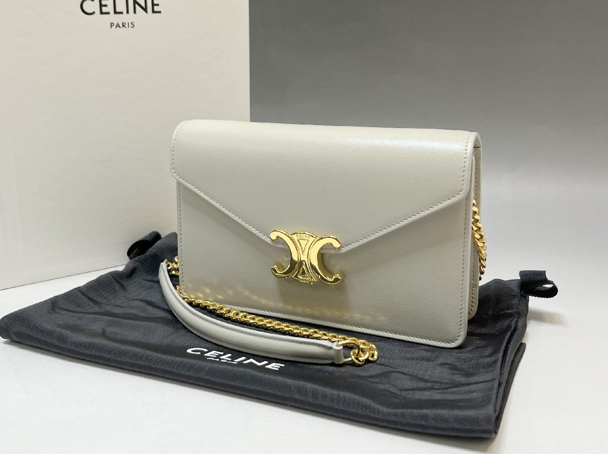 CELINE セリーヌ 2wayチェーンウォレット マーゴ ベージュ系 10L033DPV