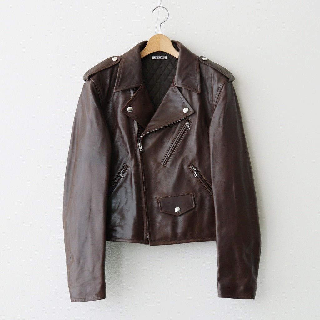 HEAVY LAMB LEATHER RIDERS JACKET #DARK BROWN [A25AB01LA] – ciacura