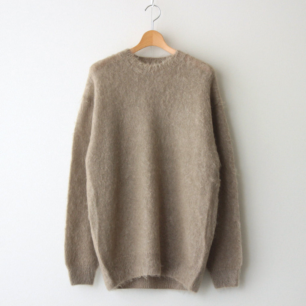 BRUSHED SUPER KID MOHAIR KNIT P/O #GRAY BEIGE [A24AP03KM] – ciacura