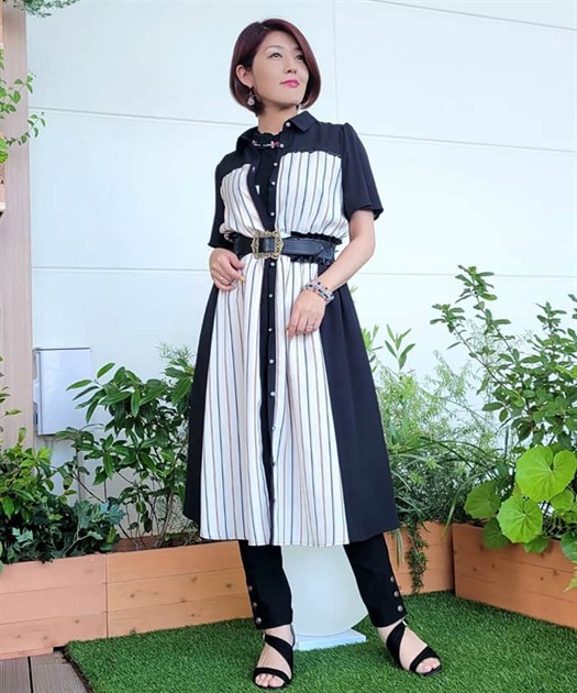 マルチストライプ柄シャツワンピース【期間限定価格】 | axes femme