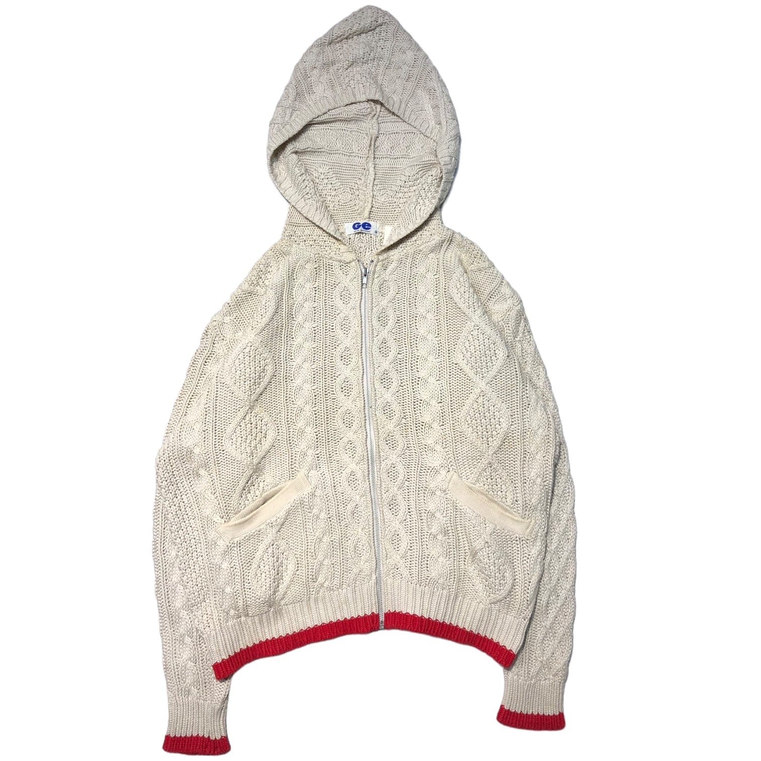 GOODENOUGH(グッドイナフ) 90's cable knit zip hoodie ケーブルニット
