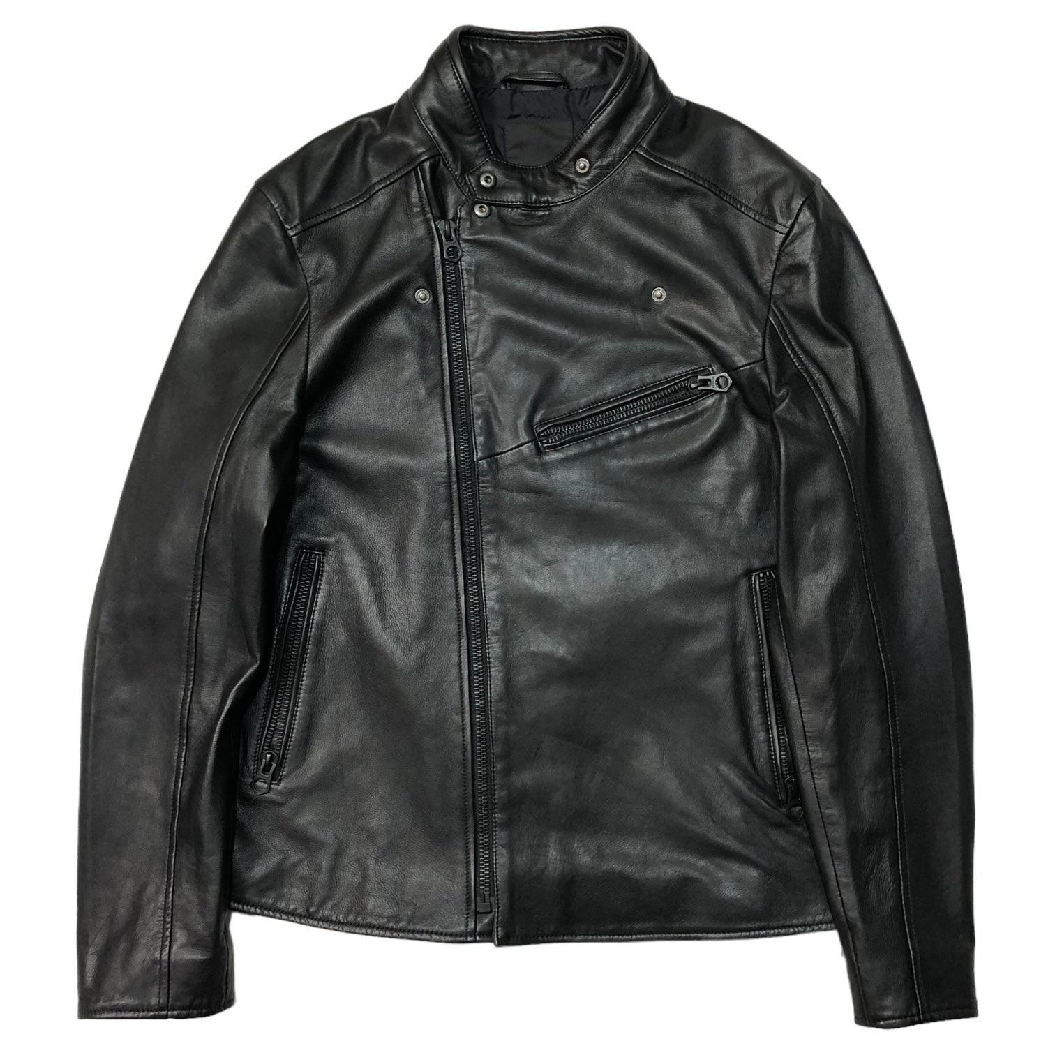 DENHAM(デンハム) レザー ダブル ライダース ジャケット 852.788.022